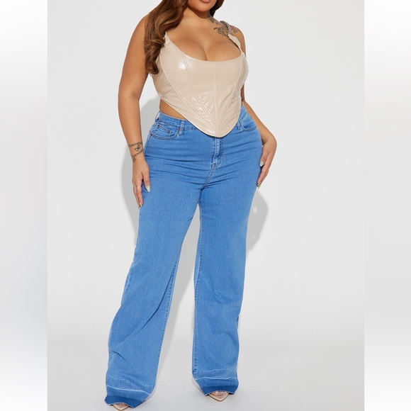 Fashion Nova Denim - Fashion nova curve wide leg jeans with stretch